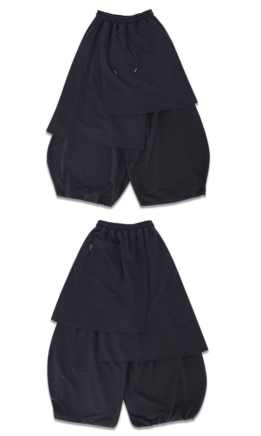 【Reculer レキュリー】Sweat skirt pants Black