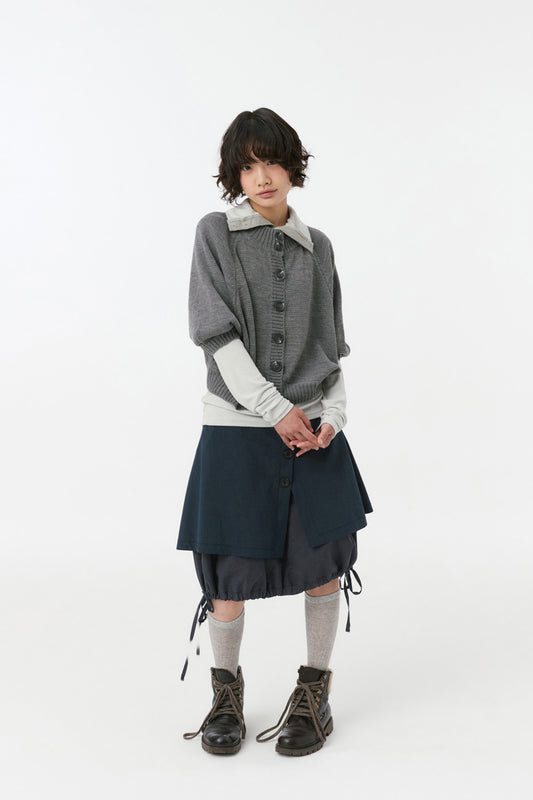 [9/28予約配送] 3/4 RAGLAN KNIT CARDIGAN, GRAY