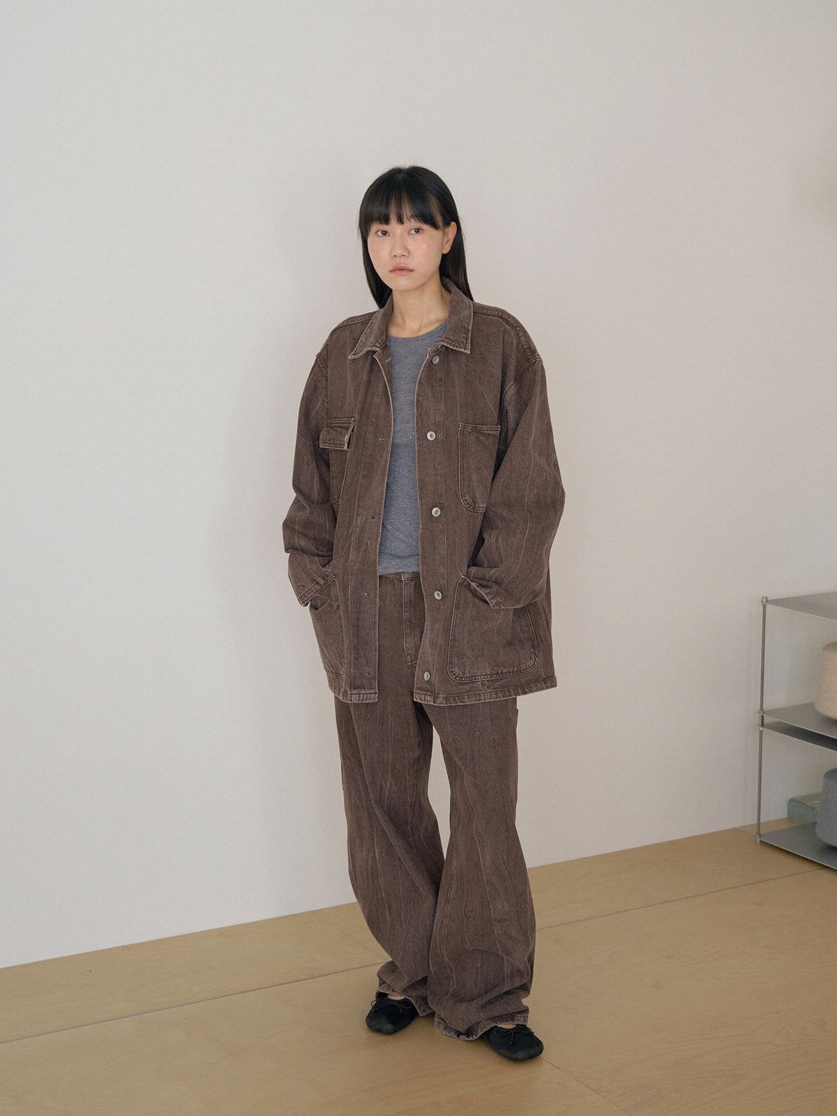 Brown Crack Coverall Jacket - Brown 7
