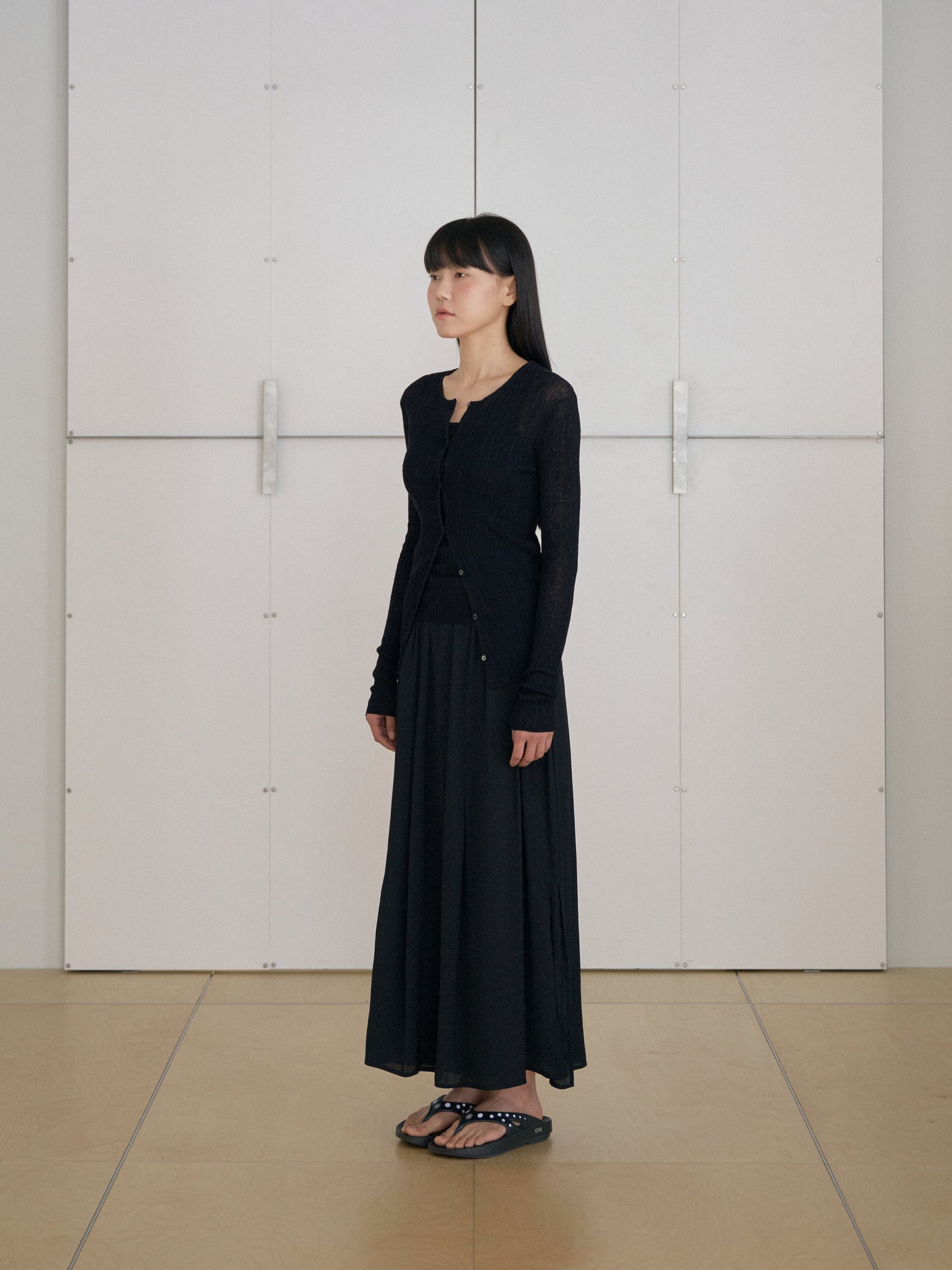 Multi Rib Cardigan - Black