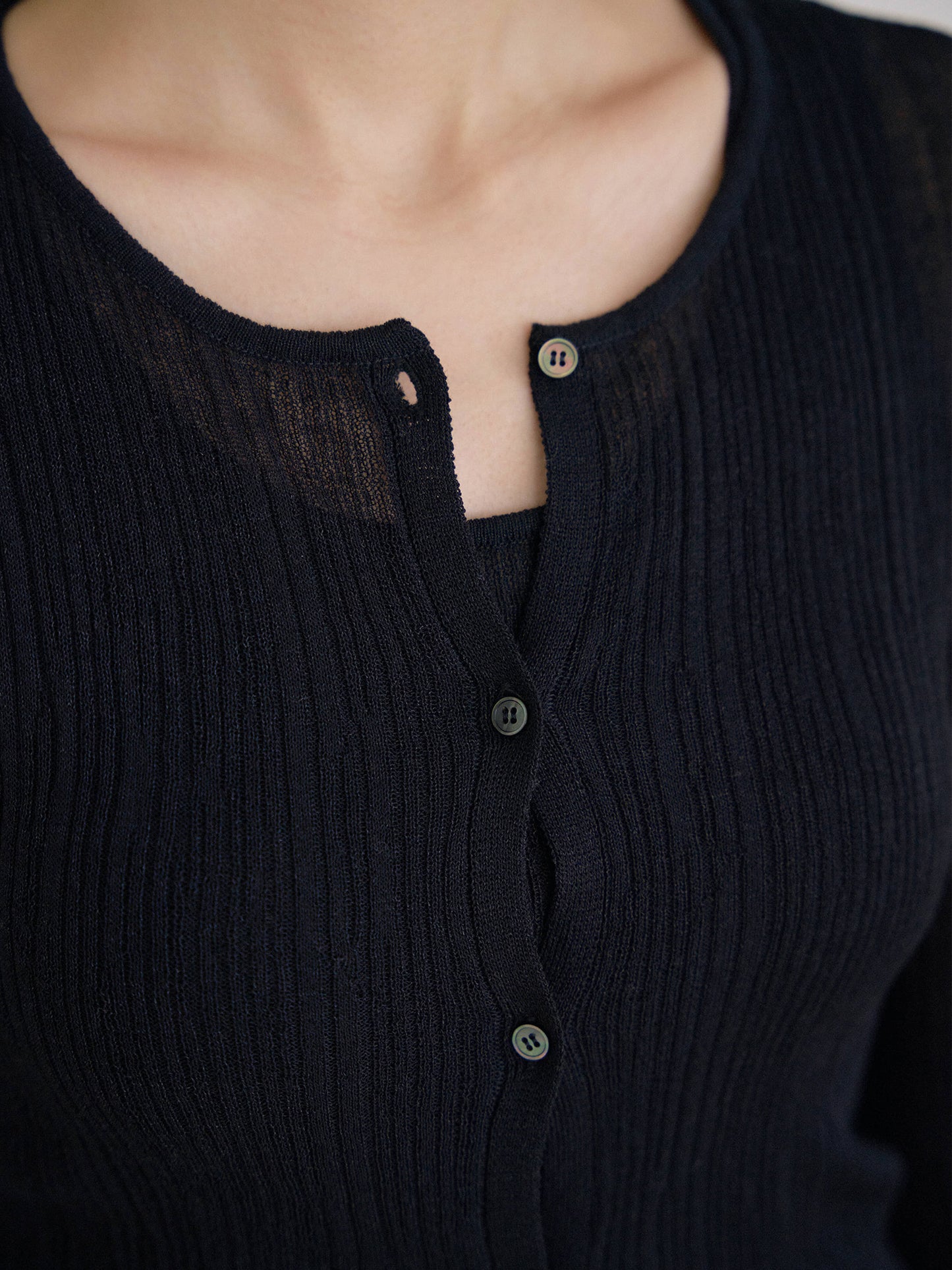 Multi Rib Cardigan - Black