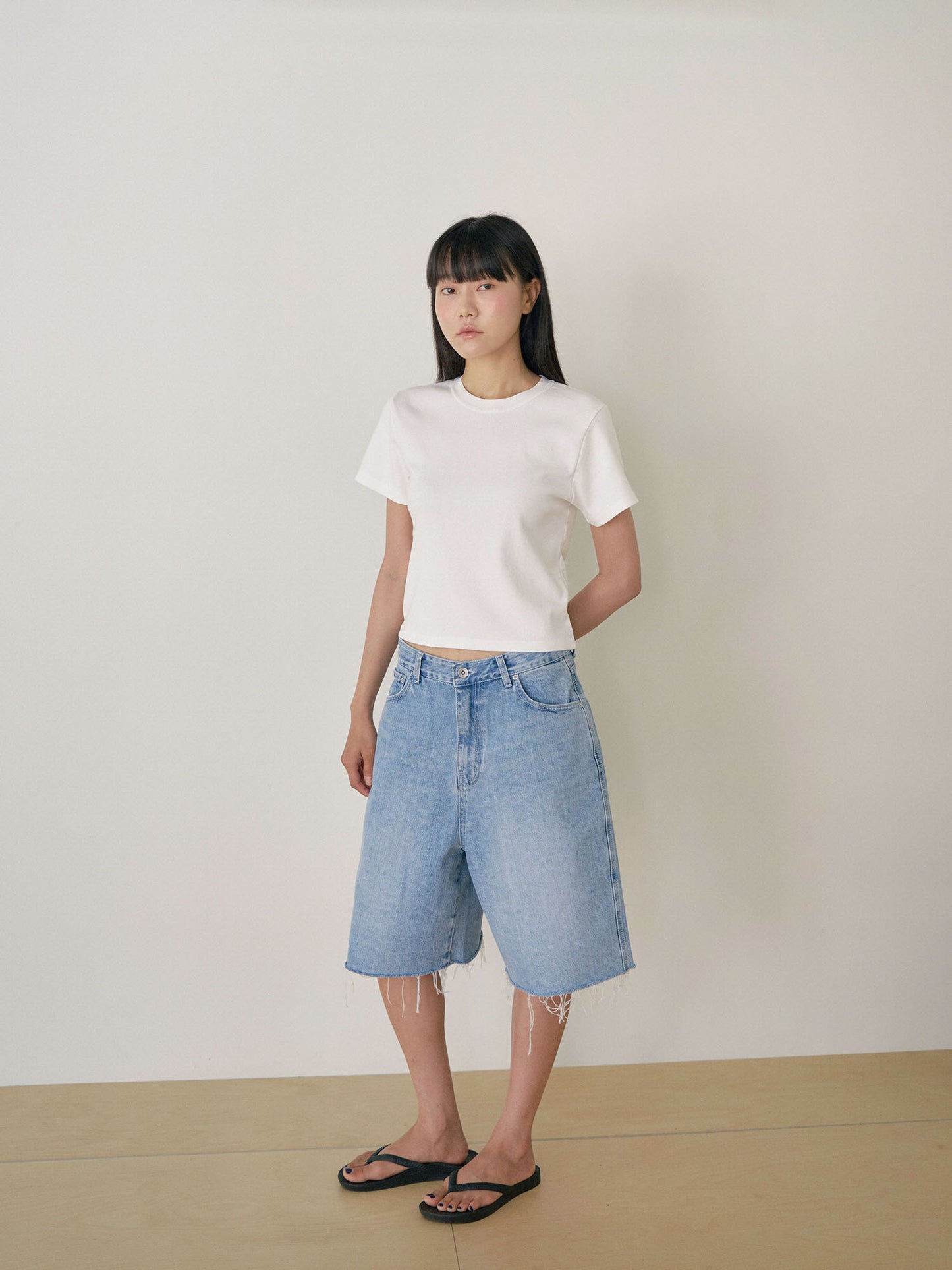 Cone Mills Cutoff Denim Shorts - Indigo