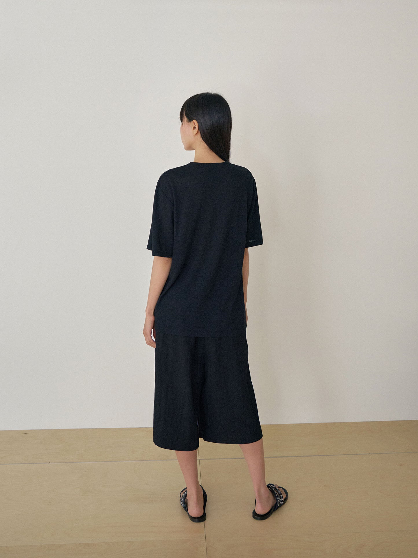 Linen Loose Short Sleeve - Black