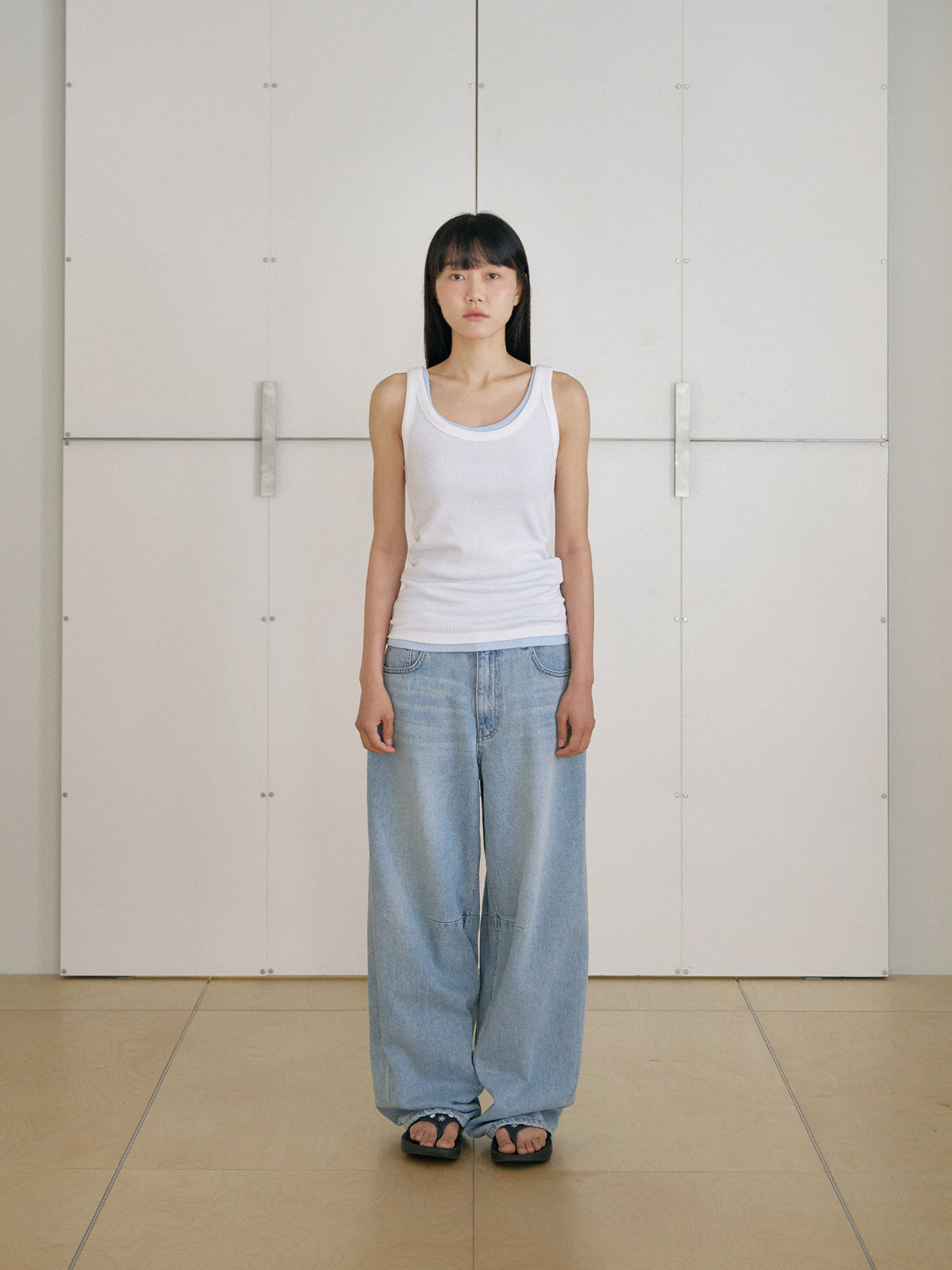 MARAN Curved Denim Pants - Light Indigo 商品画像18/21