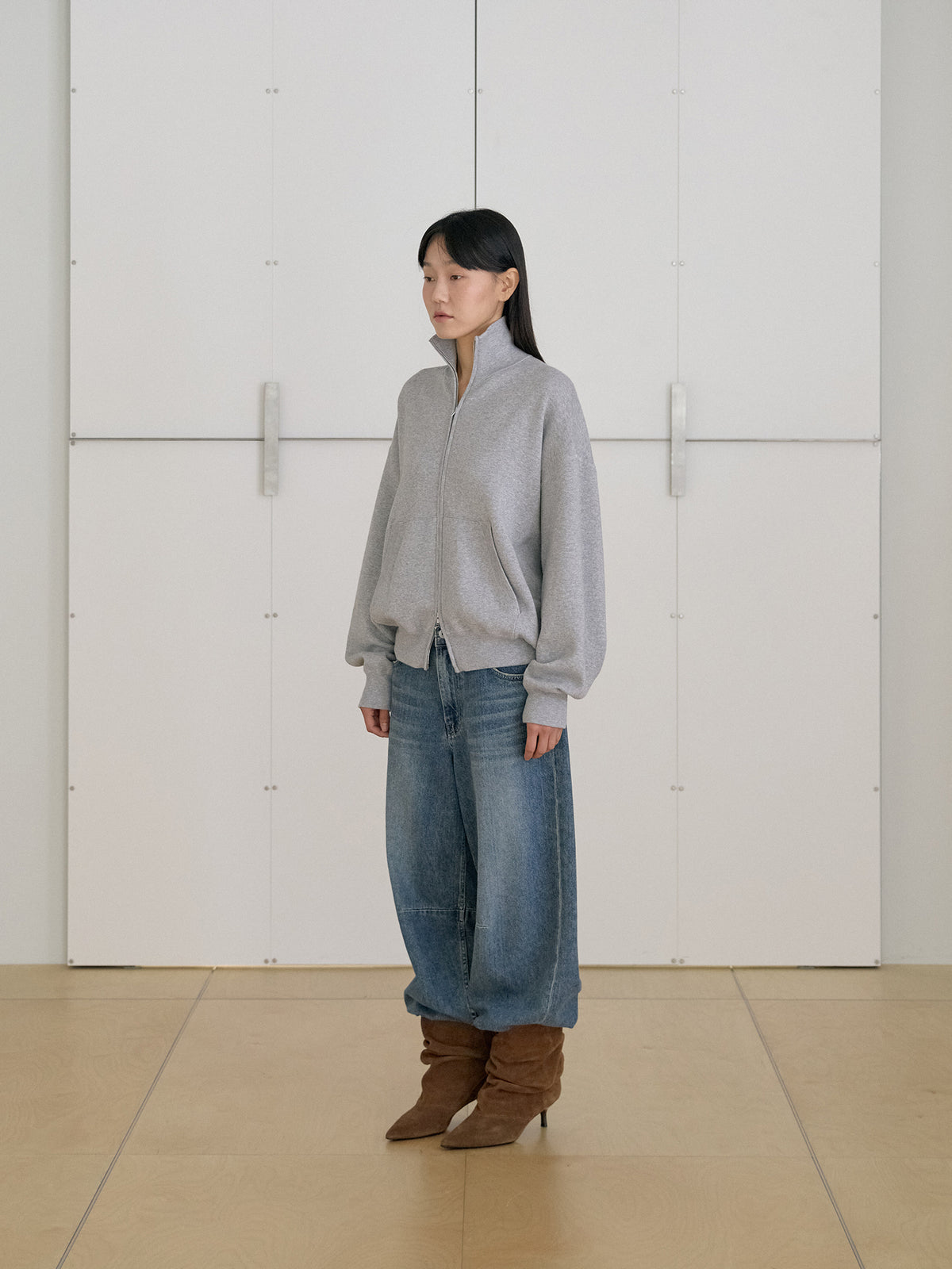 MARAN Ray Zip-up Cardigan - Gray 商品画像13/19