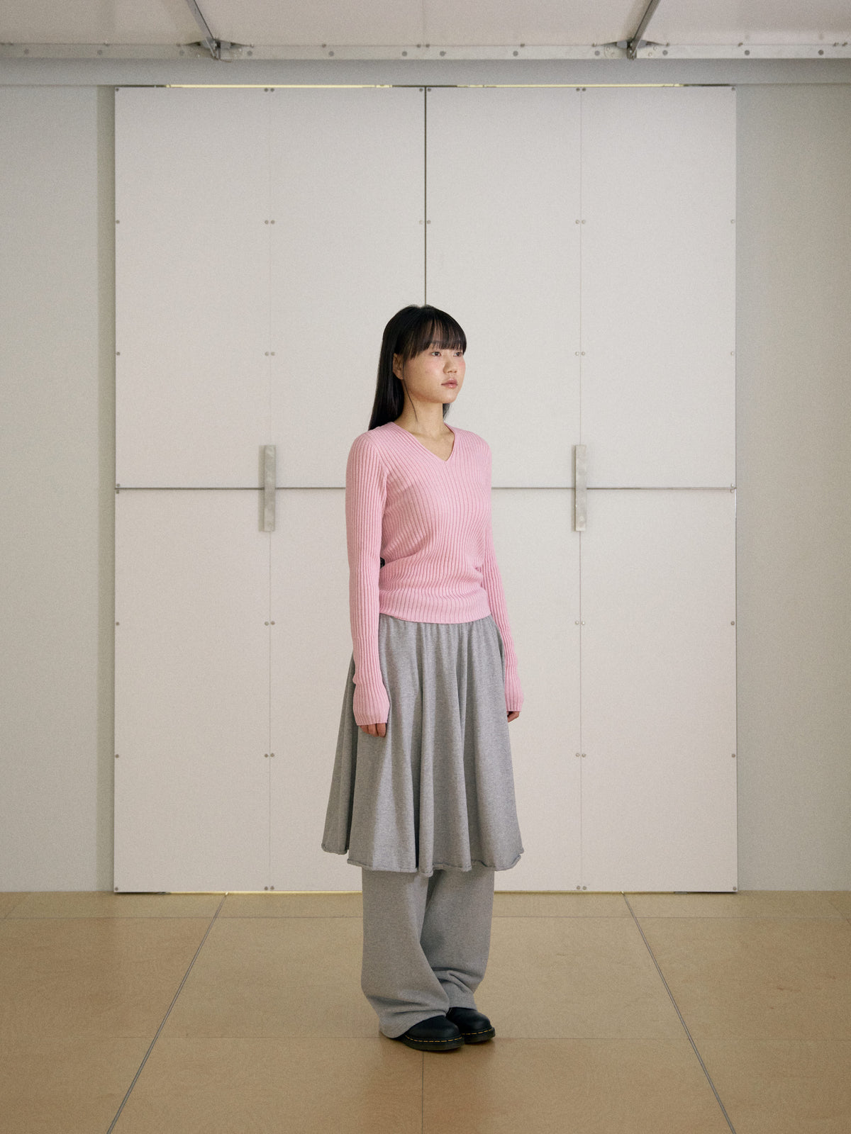 MARAN Double V-neck Rib Pullover - Pink 商品画像21/21