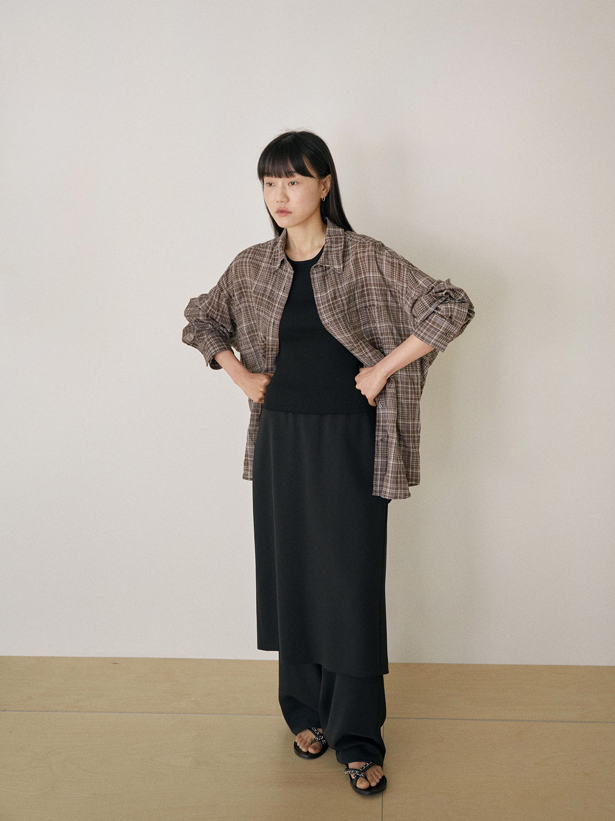 Check Wire Shirt - Brown 12