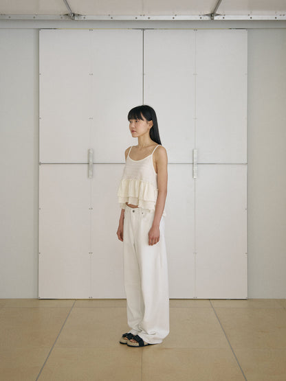 MARAN Curved Denim Pants - Ivory 商品画像15/21