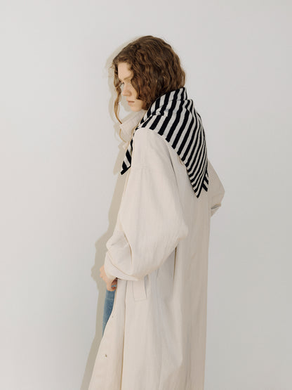Stripe Square Scarf - Black 3
