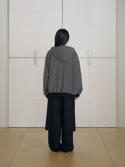 MARAN Stripe Hoodie Zip-up - Black 商品画像16/21