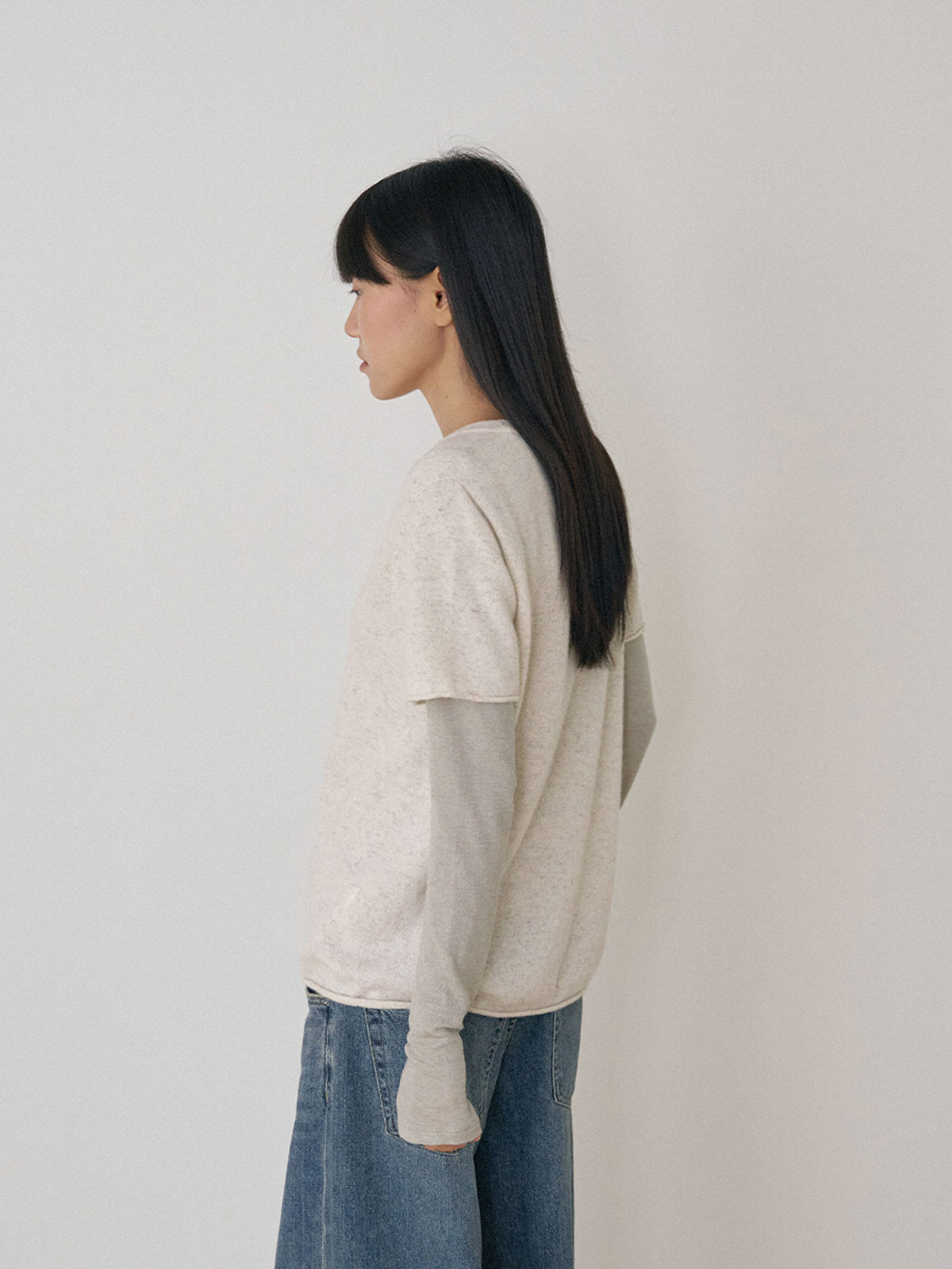 MARAN Cutoff Short Sleeve Pullover - Oatmeal 商品画像13/21