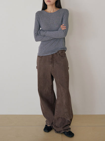 Finger Hole Long Sleeve - Charcoal 8