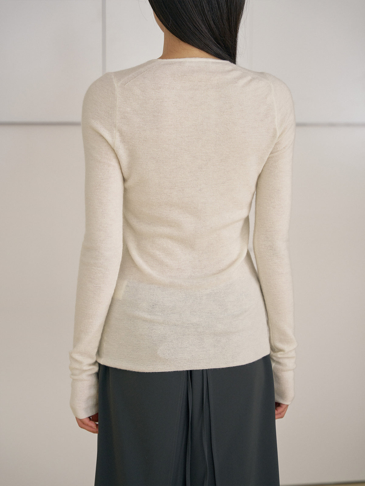 MARAN Alpaca Button Cardigan - Ivory 商品画像13/21