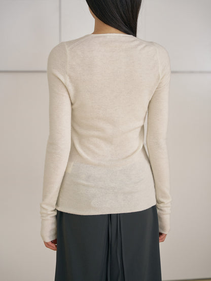 MARAN Alpaca Button Cardigan - Ivory 商品画像13/21