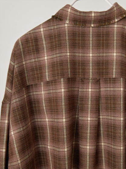Fringe Check Shirt - Brown 8
