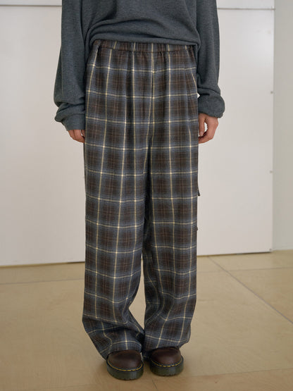 MARAN Side String Check Pants - Khaki 商品画像18/21