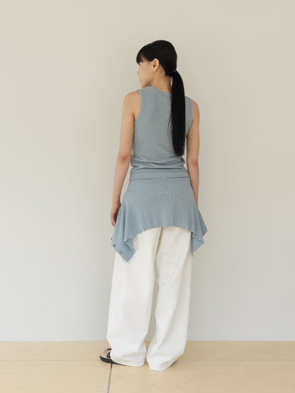 【MARAN】Mei Ribbed Sleeveles-BLUE