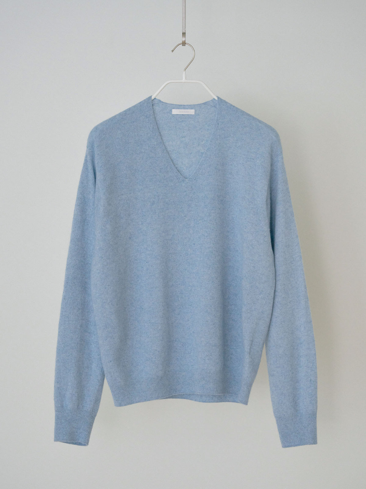 Cashmere Blend V-neck Pullover - Blue 6