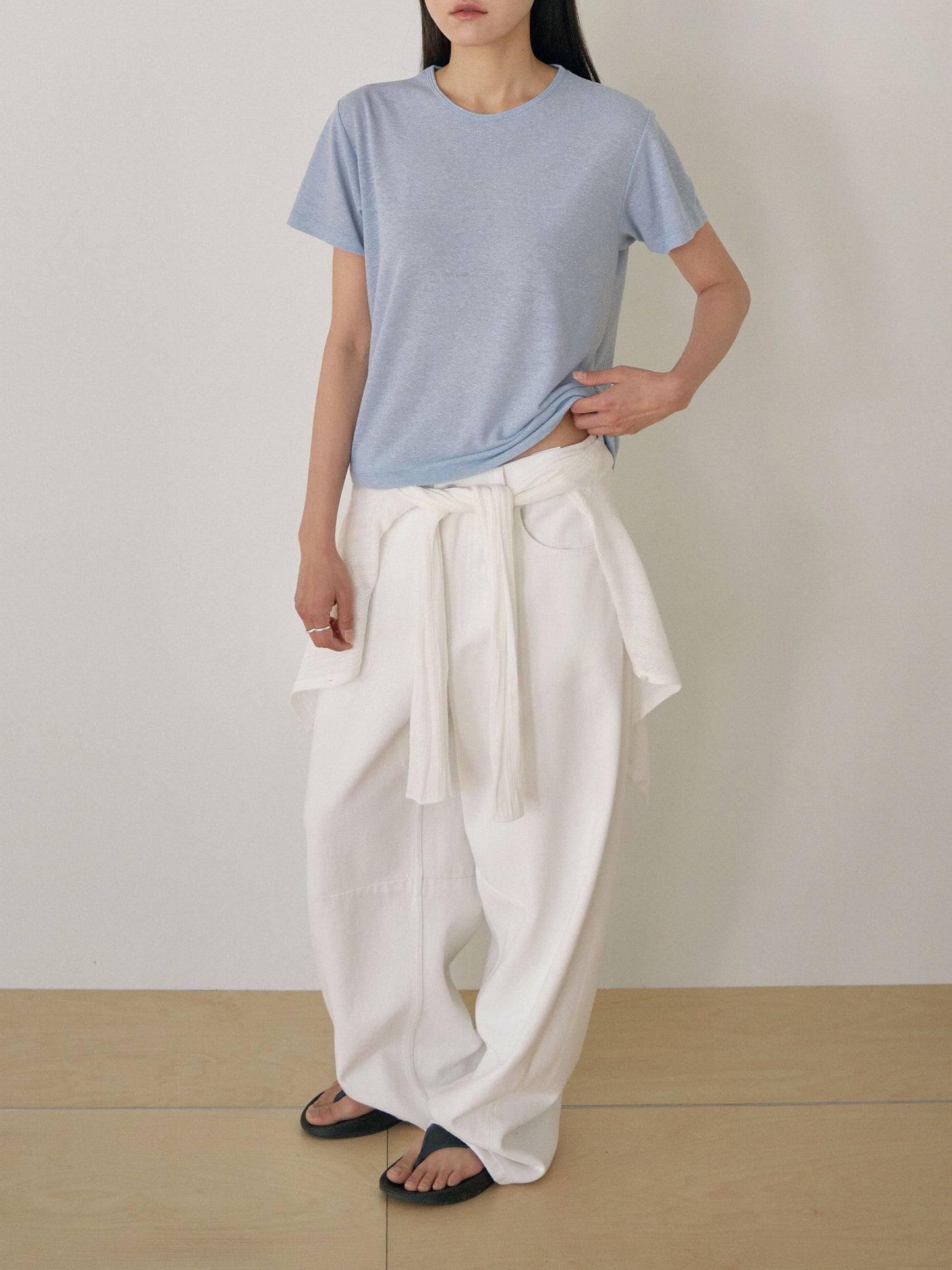 Linen Basic Short Sleeve - Blue