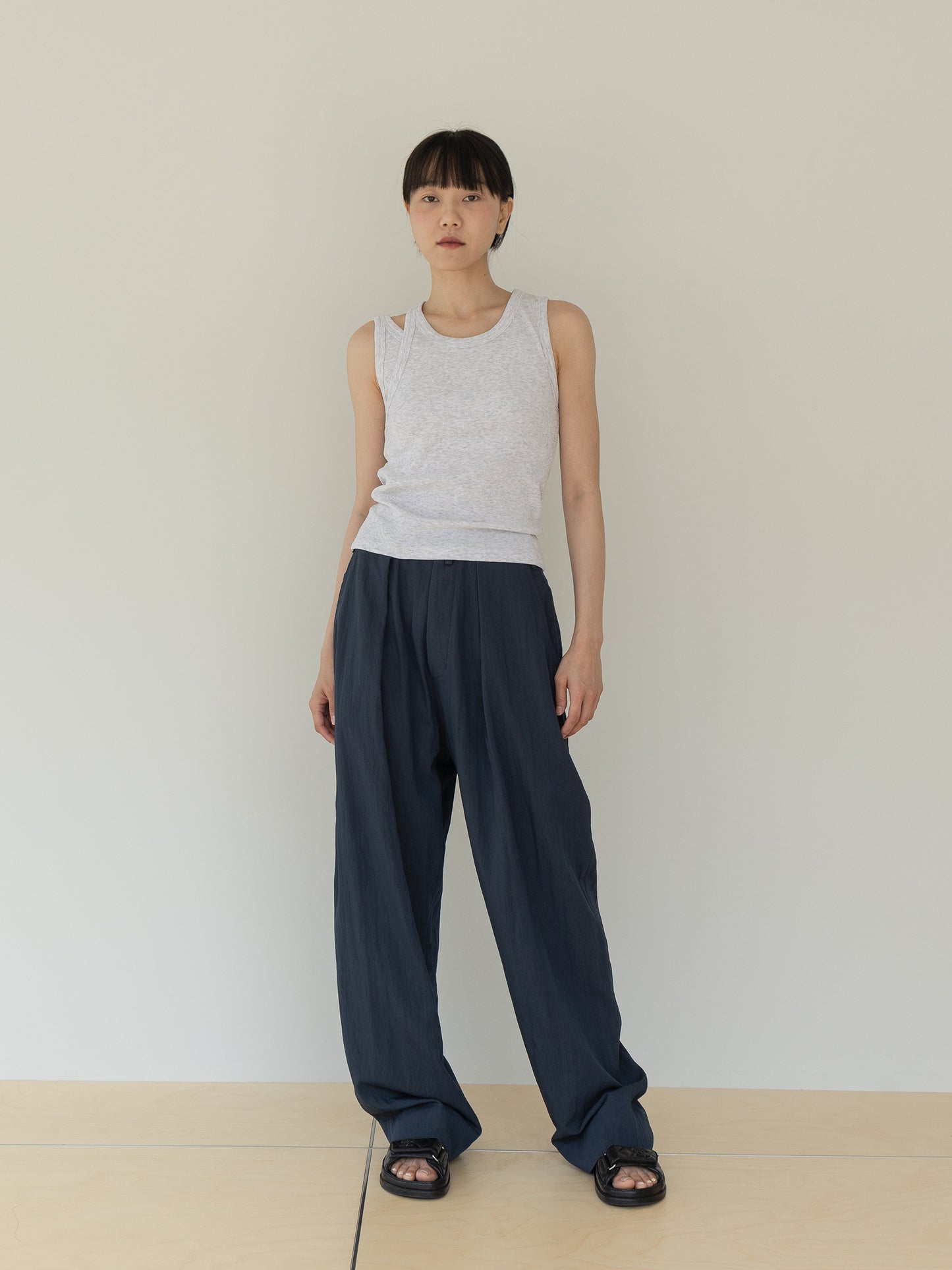 Mei Ribbed Sleeveless-GRAY