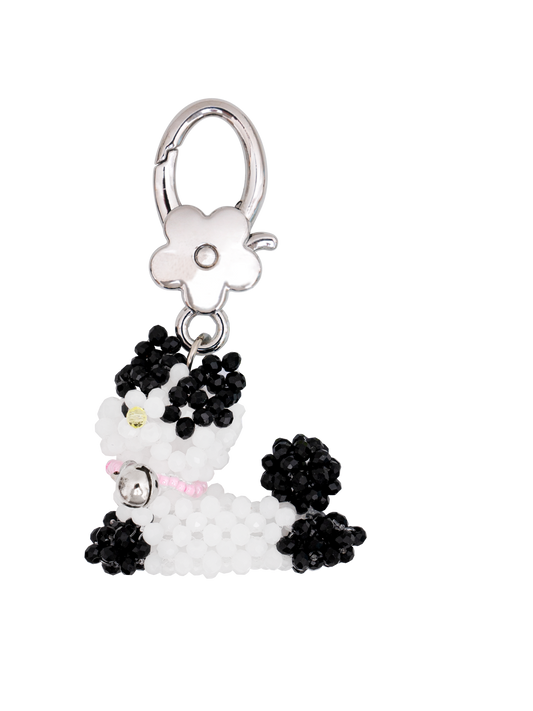 Spotted Cat Key Ring -Black