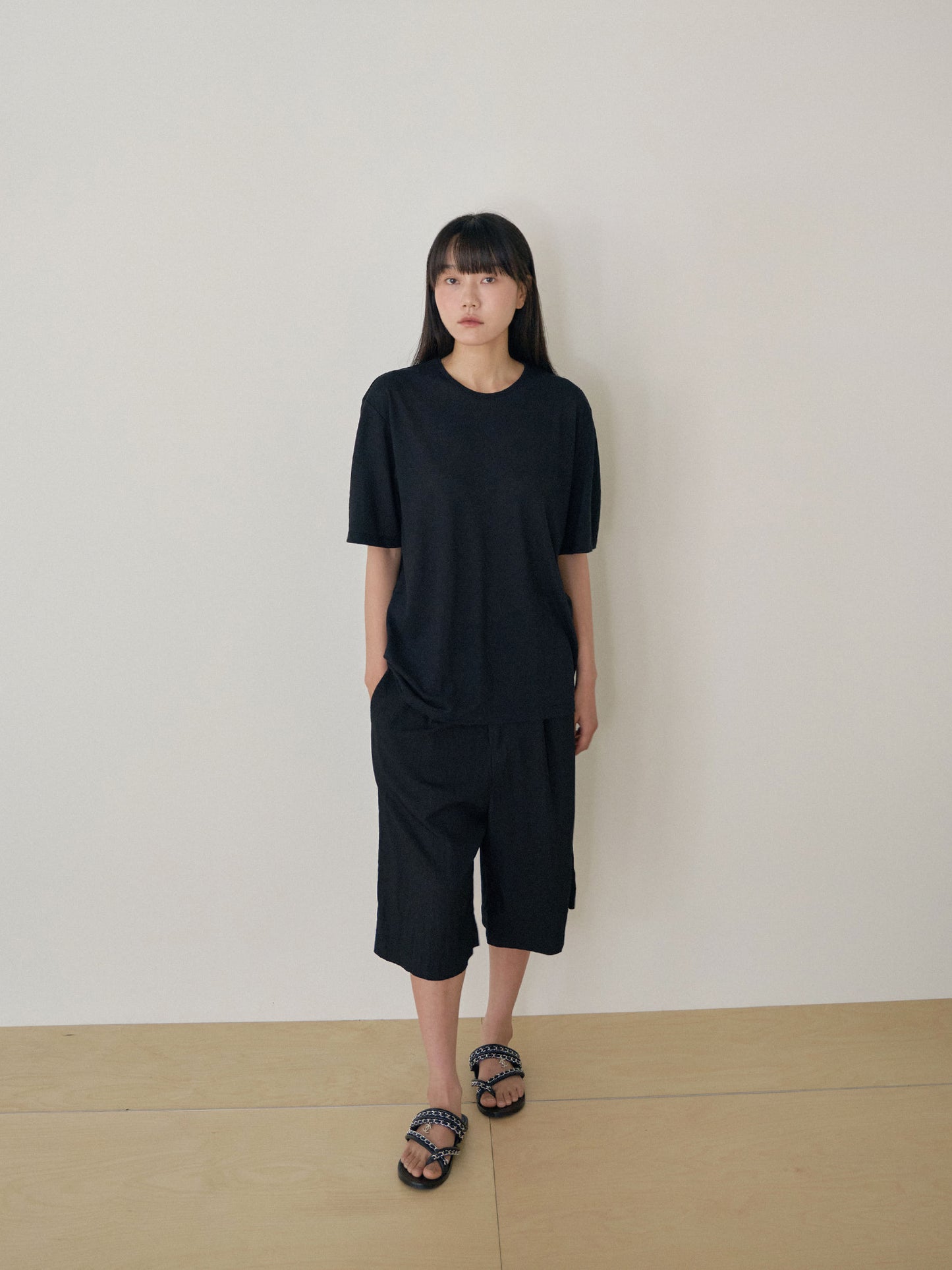 Linen Loose Short Sleeve - Black