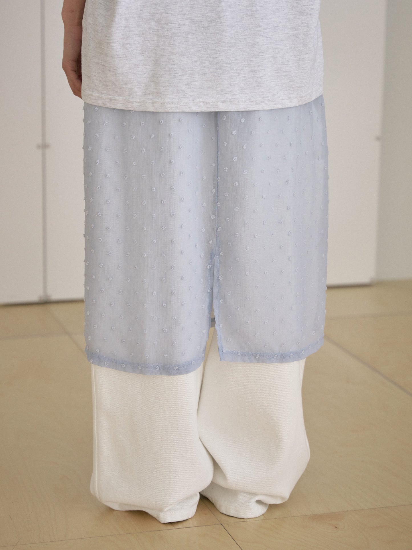 Dot Slit Skirt - Blue