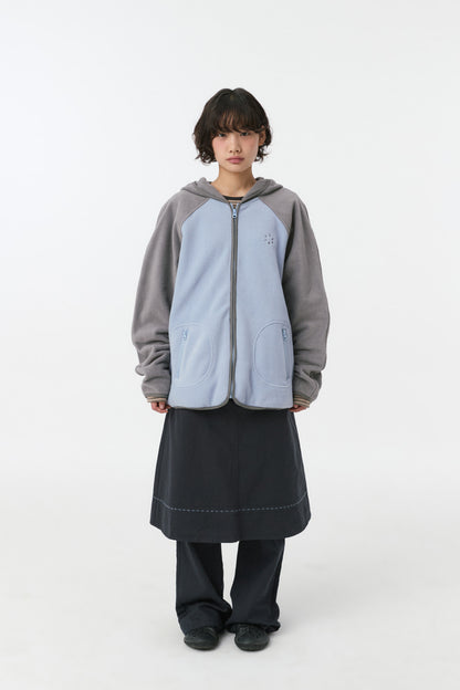 MINI LOGO FLEECE ZIP-UP, SKY BLUE