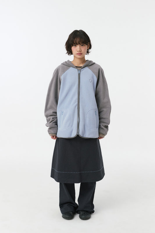MINI LOGO FLEECE ZIP-UP, SKY BLUE