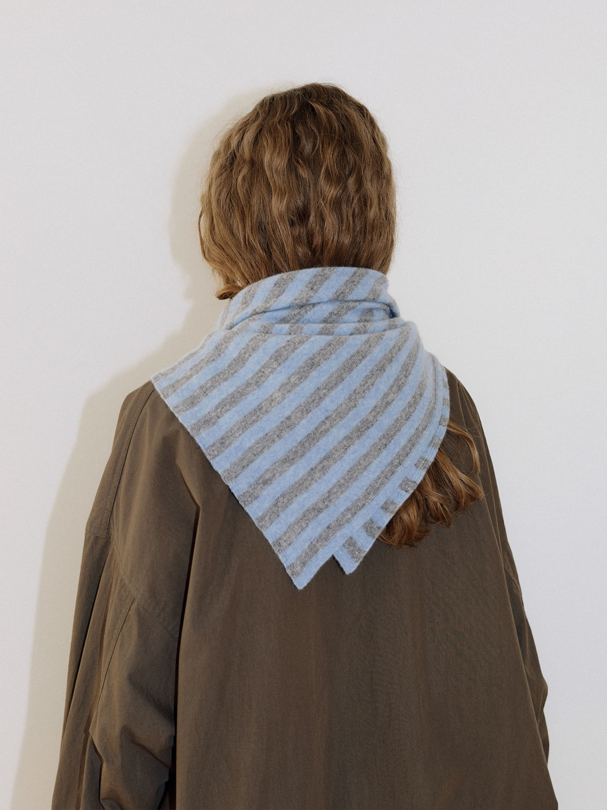 Stripe Square Scarf - Blue 1