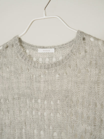 Mohair Punching Pullover - Gray