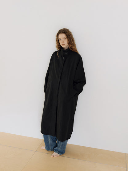High Neck Trench Coat - Black 6