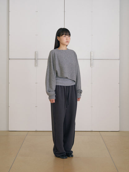 MARAN Unbalanced Boat Neck Pullover - Gray 商品画像15/19