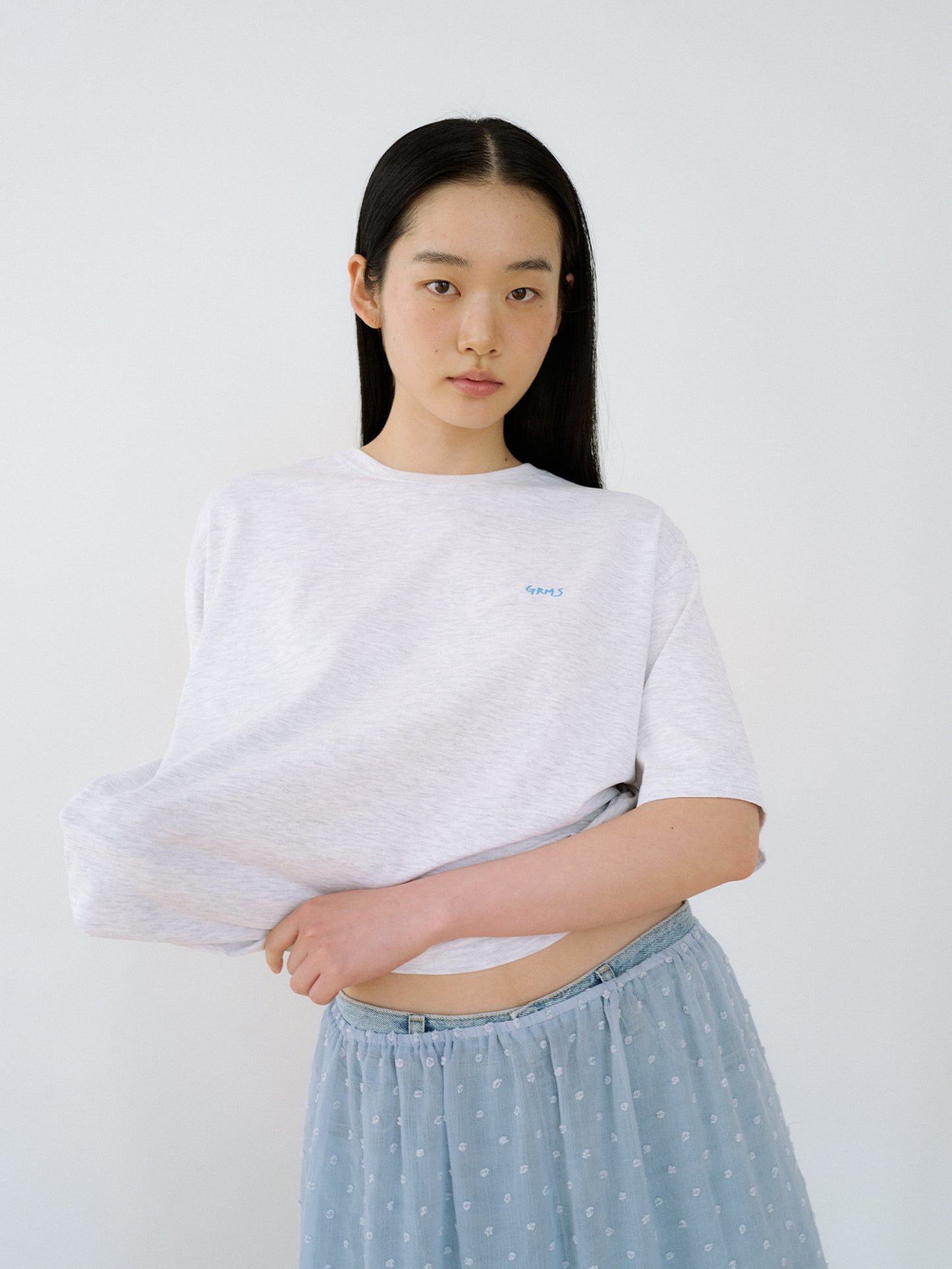 Dot Printing Short Sleeve - Light Gray
