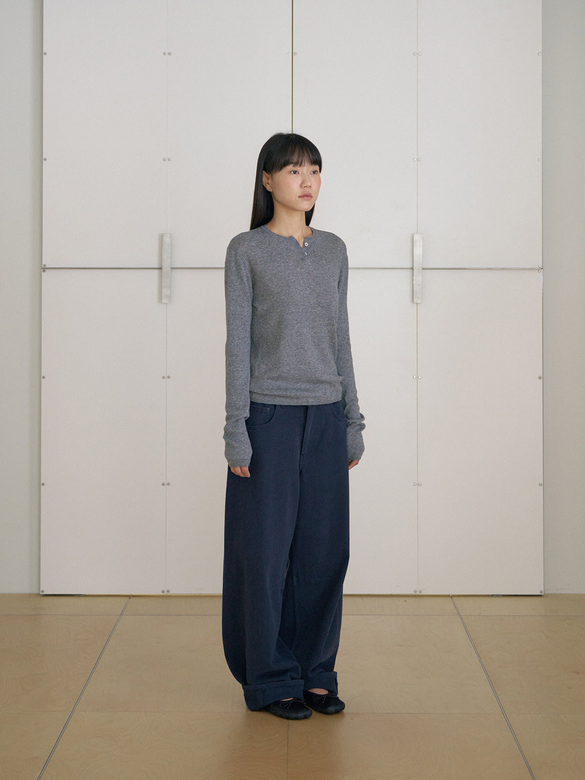 MARAN Henley Neck Pullover - Gray 商品画像17/21