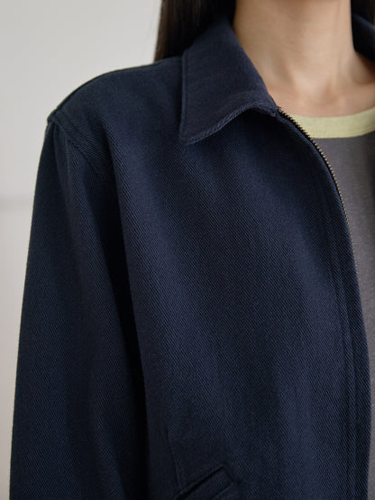 MARAN Cotton Twill Crop Jacket - Navy 商品画像19/21
