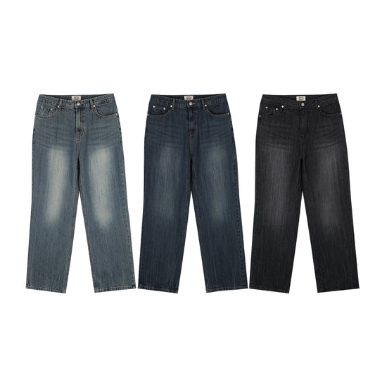 Washed Jeans MID BLUE DEEP BLUE BLACK