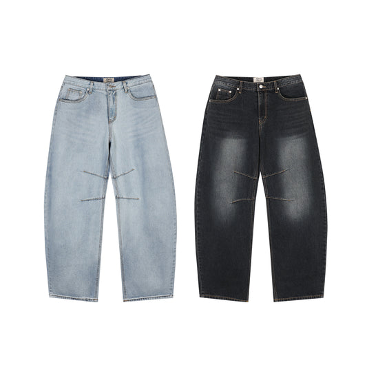 Balloon Washed Jeans ICE BLUE DEEP BLUE