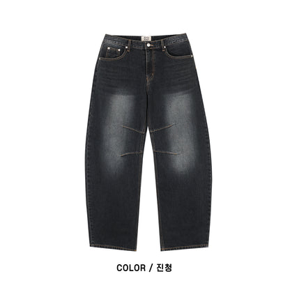 Balloon Washed Jeans DEEP BLUE