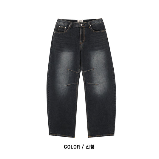 Balloon Washed Jeans DEEP BLUE