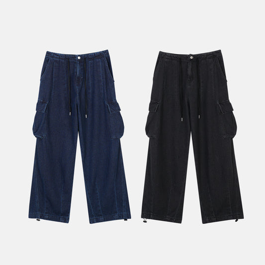 Denim Terry Cargo Pants DEEP BLUE BLACK