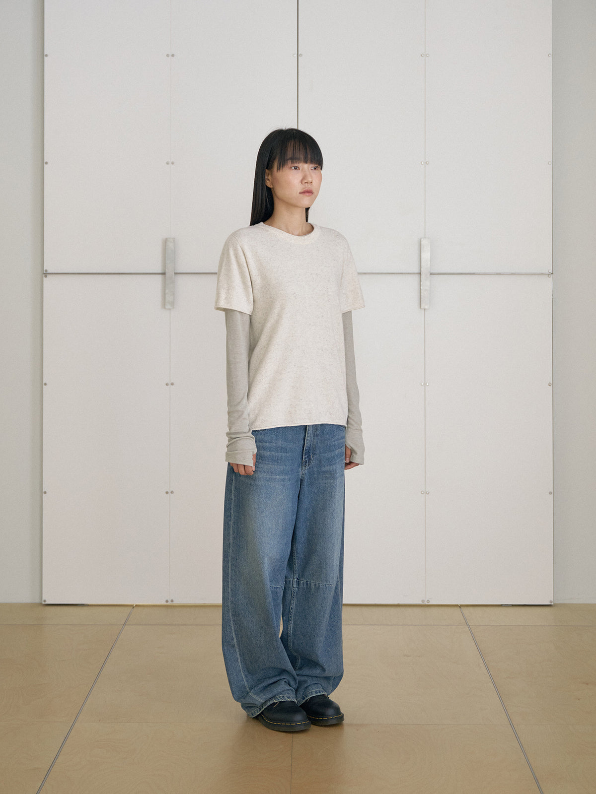 MARAN Cutoff Short Sleeve Pullover - Oatmeal 商品画像21/21