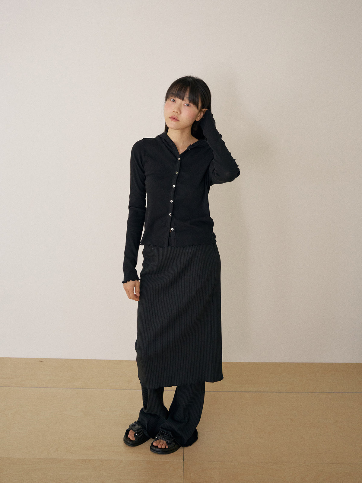 Lino Rib Skirt - Black 8