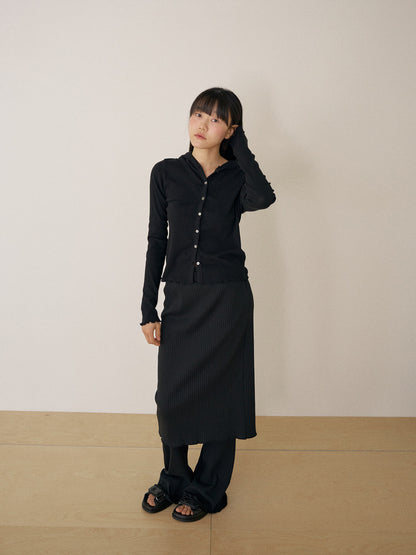 Lino Rib Skirt - Black 8