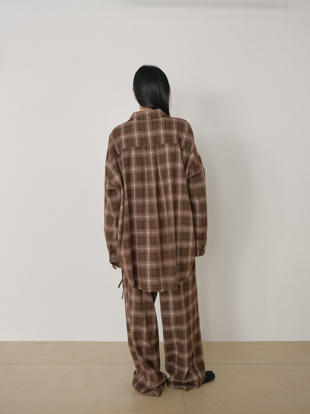 MARAN Fringe Check Shirt - Brown 商品画像13/21