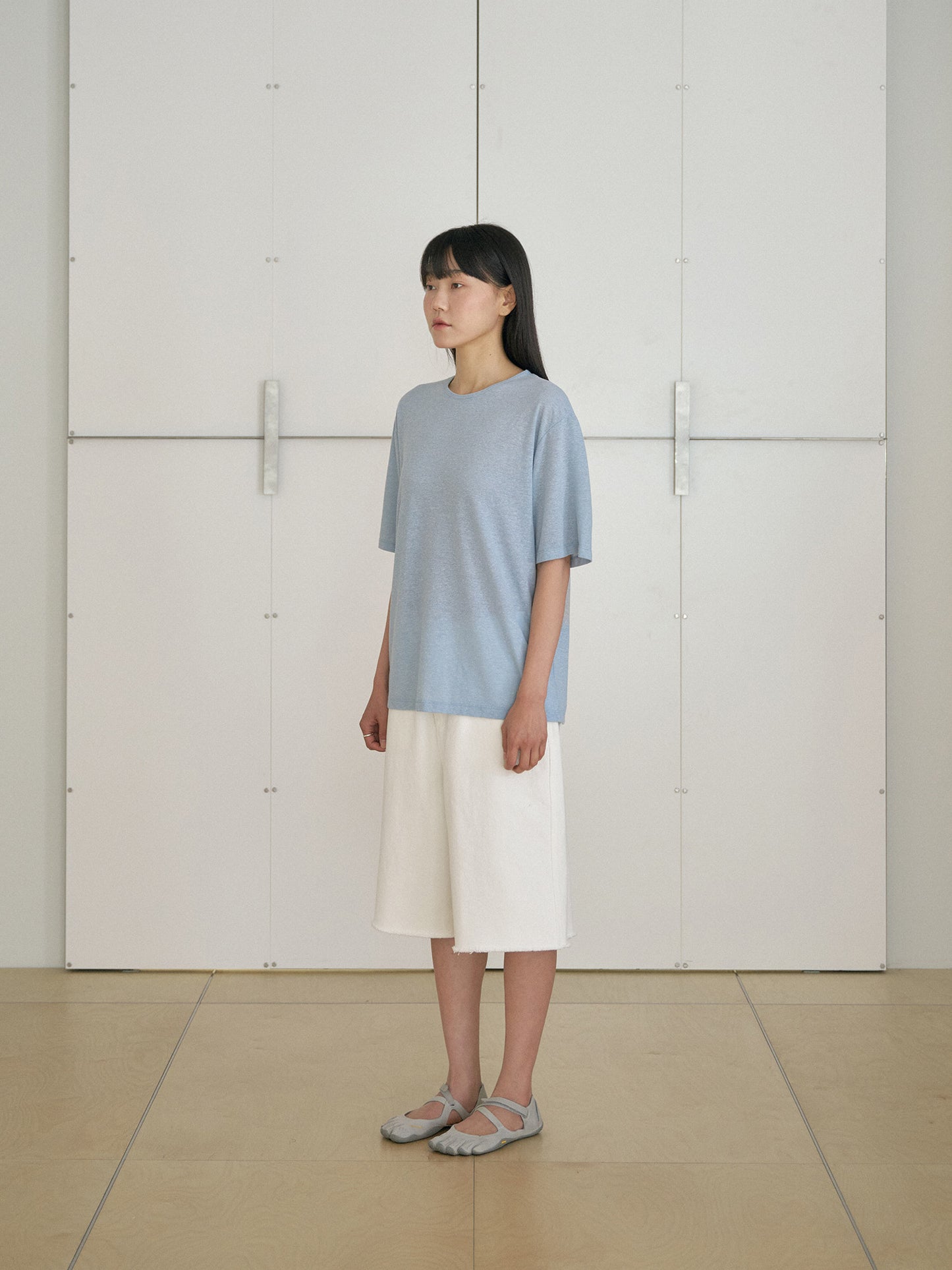Linen Loose Short Sleeve - Blue