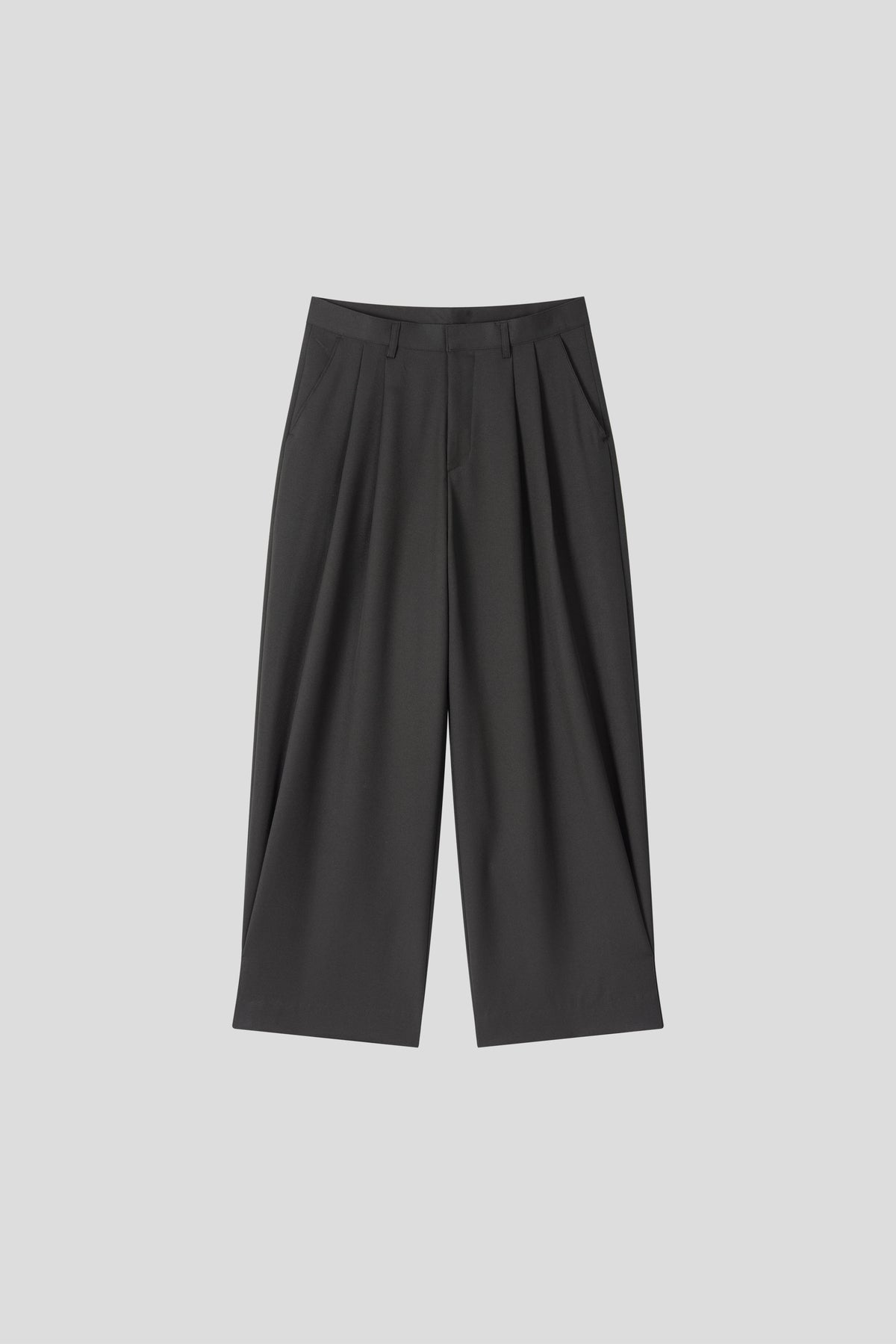 Luen Plain Wide Trousers CHARCOAL