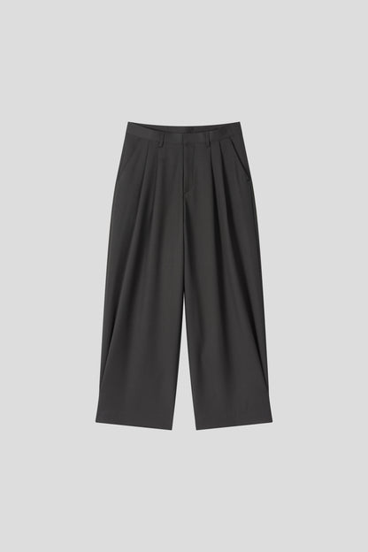 Luen Plain Wide Trousers CHARCOAL