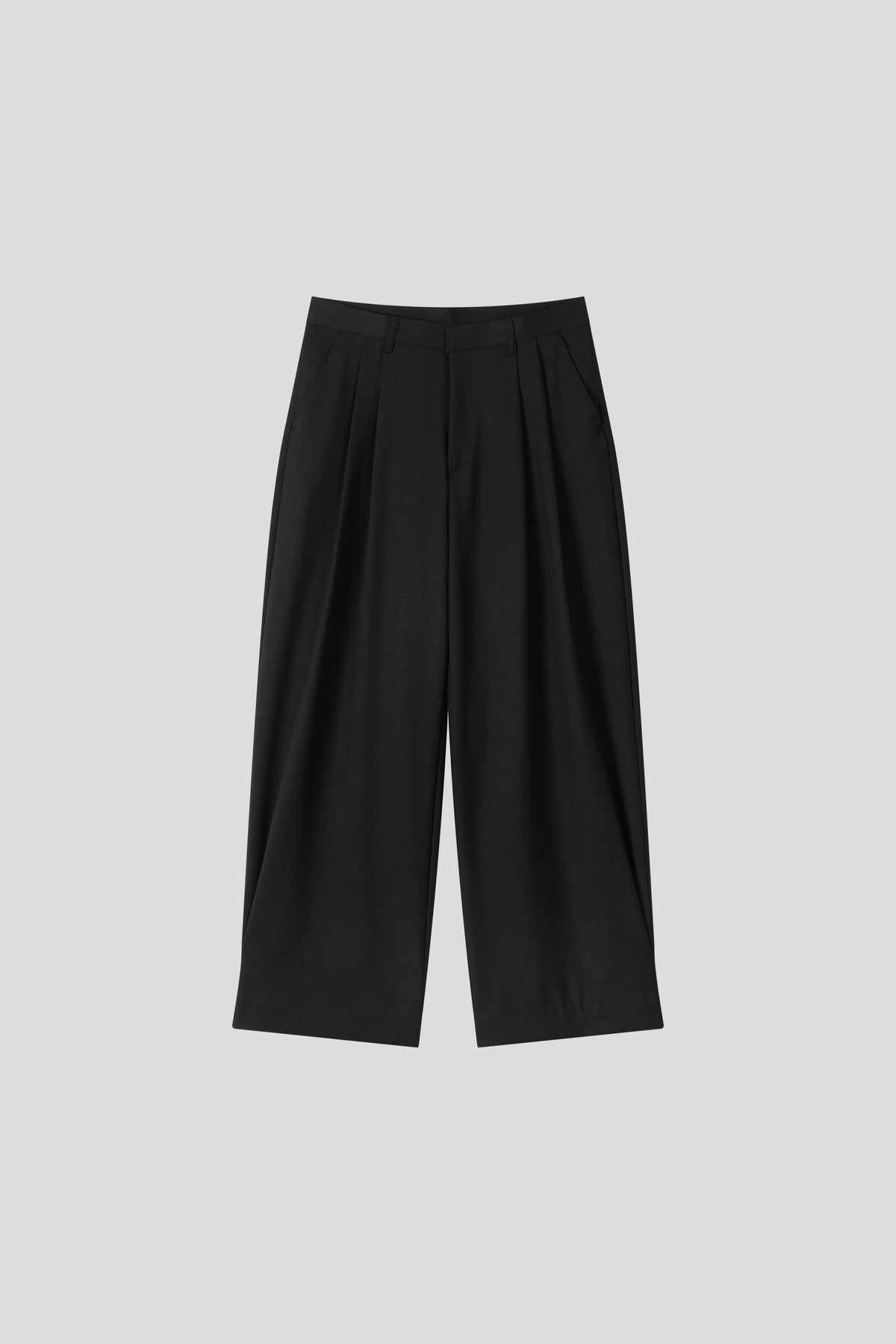 Two-Tuck Wide Slacks BLACK