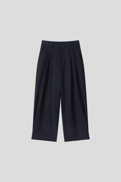 Two-Tuck Wide Slacks NAVY